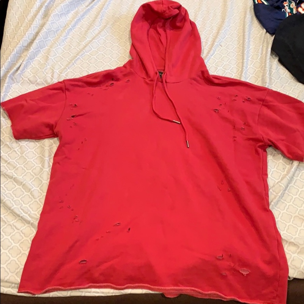 Men’s Red short sleeve PAC Sun hoodie